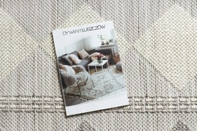 Koberec NANO EO61A Diamant, plocho tkaný, slučka, sivo-biely