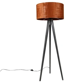 Stojaca lampa trojnožka čierna s tienidlom červeným 50 cm - Tripod Classic