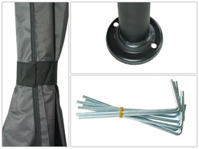 Pergola HWC-J63 so strechou a bočnou stenou 3x3m - antracit