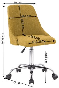 Kancelárska stolička, žltá/chróm, EDIZ