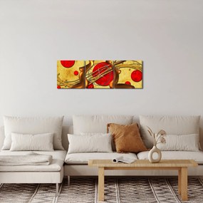 Abstraktný obraz s dvoma ženami (s hodinami) (90x30 cm)