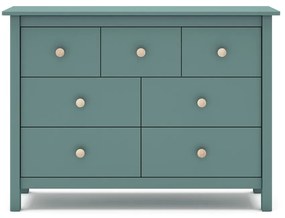 Nízka detská komoda z borovicového dreva v petrolejovej farbe 110x80 cm Max – Marckeric