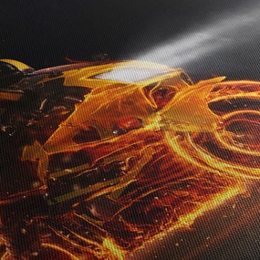 Obraz - Motorkár s plameňmi (90x60 cm)