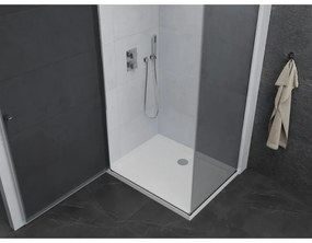 Mexen Pretoria, sprchovací kút 70 (dvere) x 120 (stena) cm, 6mm šedé sklo, chrómový profil + biela sprchová vanička, 852-070-120-01-40-4010