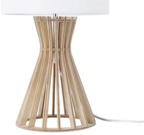 Drevená stolná lampa biela CARRION Beliani