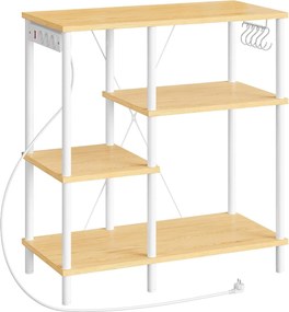 Kuchynský regál Vasagle Vitas 80 cm so zásuvkami hnedý/biely