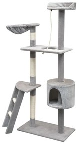 vidaXL Škrabadlo pre mačky so sisalovými stĺpikmi, 150 cm, šedé