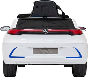 Ramiz Mercedes Benz AMG EQA pre deti Biela + Diaľkové ovládanie + 5-bodové bezpečnostné pásy + EVA + MP3 displej + LED