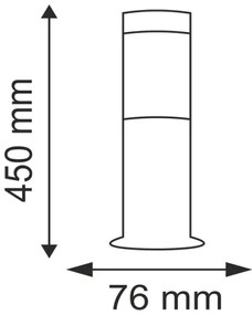 Vonkajšie svietidlo OSLO 1xE27/10W/230V 450mm IP44