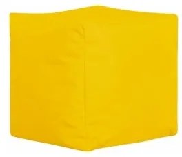 Sedací vak taburetka Cube S ekokoža TiaHome - Žltá