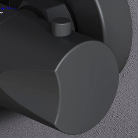 Ručná sprchová súprava AM.PM Hit F428TA46 s termostatickou sprchovou batériou, čierna