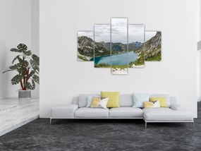 Obraz jazera v horách (150x105 cm)