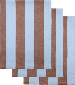 House Doctor Bavlnená utierka Light Blue / Brown – set 3 ks