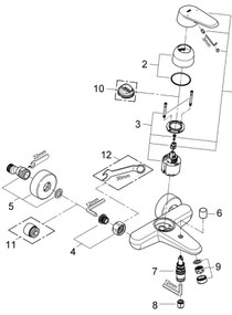GROHE 33390002 - Vaňová batéria EURODISC COSMOPOLITAN DN 15, lesklý chróm