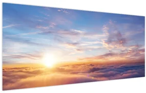 Obraz - Západ slnka nad mrakmi (120x50 cm)