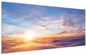 Obraz - Západ slnka nad mrakmi (120x50 cm)