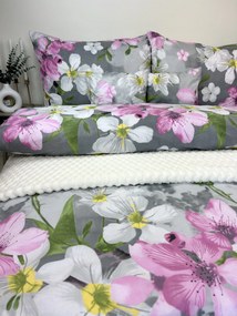 Obliečky Fialové magnólie 140x200 / 70x90 – 100% bavlna, zips
