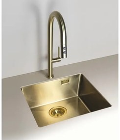 Deante BQO_R72M - Drezová batéria s vyťahovacou sprškou OLFATO kefovaná zlatá