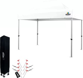 BRIMO Nožnicový párty stan EXCLUSIVE ALU 2x3 m bez stien biely