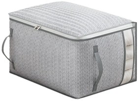 eCarla Textilný box na uskladnenie posteľnej bielizne a oblečenia, sivý COCK 52 x 44 x 30 cm