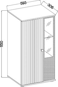 Obývacia stena Salsa, dub artisan/lamelový efekt