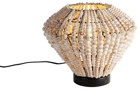 Orientálna stolová lampa béžová s korálkami - Moti