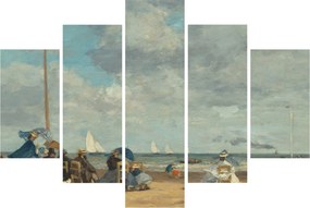 Obraz - Eugène Boudin, Beach  at Trouville, reprodukcia (150x105 cm)
