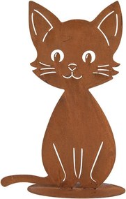 Rustikálna hrdzavá dekorácia mačka Cat Rust - 17*13*25 cm