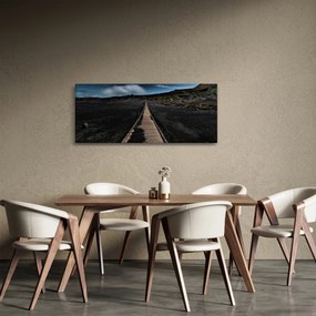 Obraz drevenej cesty za súmraku (120x50 cm)