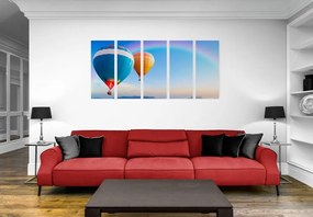 5-dielny obraz dobrodružné balóny - 100x50