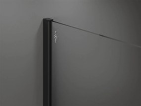 Mexen Kioto sprchová zástena 140x200 cm 8 mm, čierny profil, sklo čierny vzor 2, 800-140-101-70-78