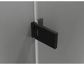 Mexen Lunar-F, 1-krídlový sprchový kút so skladacími dverami, ľavý, 95 x 80 cm, 8mm číre sklo, čierny profil, 836-095-080-70-00-L