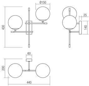 Redo 01-2946 - Nástenné svietidlo ESSENTIAL 2xE14/28W/230V