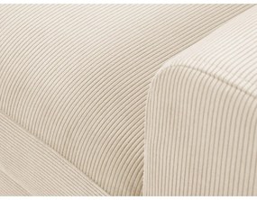 Béžová menčestrová rozkladacia rohová pohovka Micadoni Home Moghan, ľavý roh