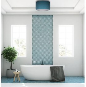 Duolla - Stropné svietidlo BRISTOL 1xE27/15W/230V pr. 45 cm tyrkysová/biela