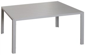 Záhradný stôl HWC-N40, hliník, 140x80cm - svetlo sivá