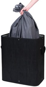 Kôš na bielizeň 2 priehradkový 100 l bambusový čierny