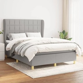 Boxspring posteľ s matracom bledosivá 140x200 cm látka 3128525