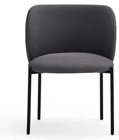 Tmavosivé čalúnené jedálenské kreslá v súprave 2 ks Mogi – Teulat