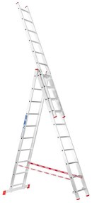 Hliníkový trojdielny výsuvný rebrík VENBOS HOBBY, 3x10 priečok, 6,21 m