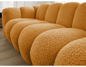 Pohovka z textílie buklé v horčicovej farbe 232 cm Hippolyte – Bobochic Paris