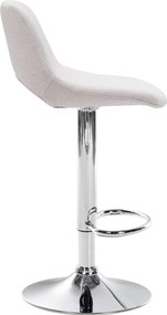 Barová stolička Camden - látka, chróm rám - Krémová