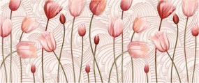 Obraz - Ružové tulipány (120x50 cm)