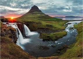 Obraz - Kirkjufell pri západe slnka (70x50 cm)