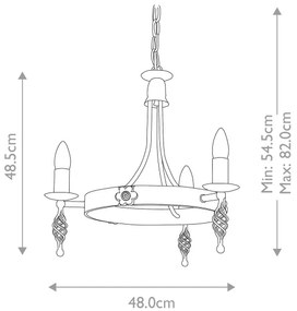 Elstead BY3-BLACK - Luster na reťazi BELFRY 3xE14/60W/230V