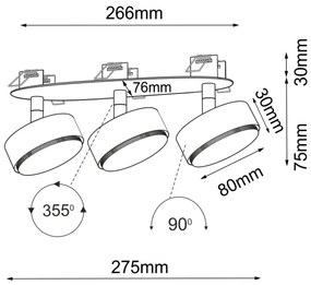 Brosline 3277 - Zapustené bodové svietidlo DROP 3xGX53/9W/230V biela