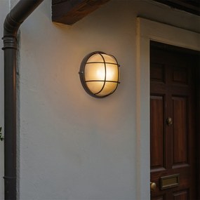 Priemyselná vonkajšia nástenná lampa hrdzavohnedá IP44 - Hanneke