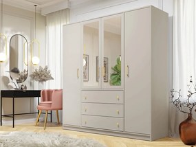 Šatníková skriňa so zrkadlom Senila Lux D4, Farby: kašmír