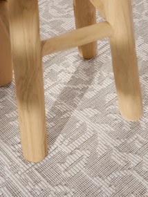 NORTHRUGS, Kusový koberec Duet Kona 106249 White/Gray kruh - na von aj na doma, 160x160 (priemer) kruh, šedá, chodba / predsieň