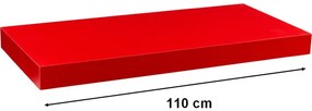 Nástěnná police STILISTA VOLATO - červená 110 cm